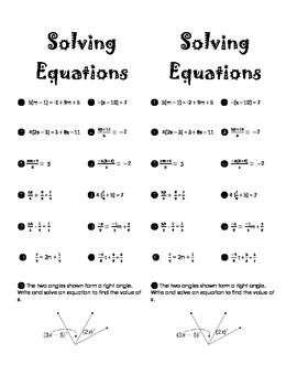 Solving Multi Step Equations Worksheet Answers Algebra 1 With Work