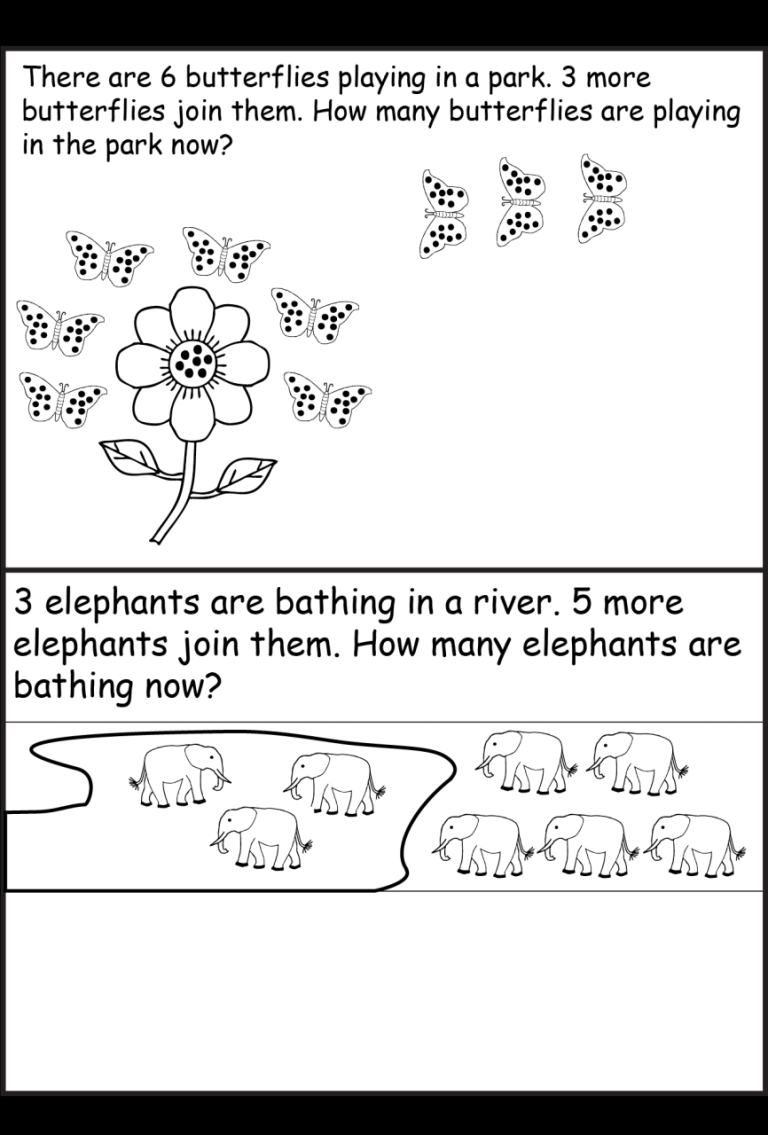 Kindergarten Addition Word Problems With Pictures