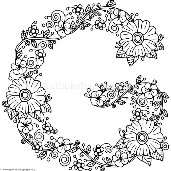 Mandala Letter G Coloring Pages