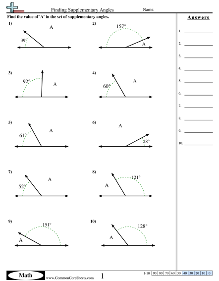 Geometry Angles Worksheet Pdf