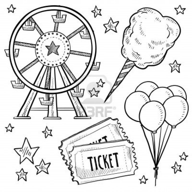 Simple Carnival Coloring Pages