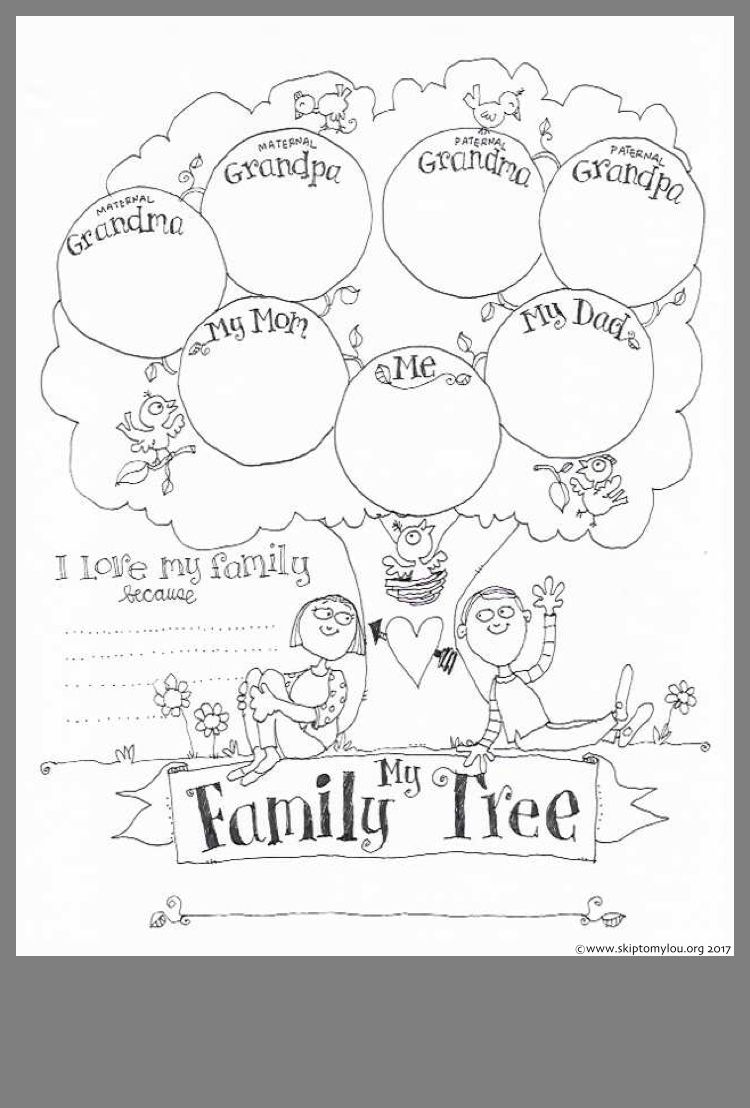 Worksheet Family Tree Kindergarten Template