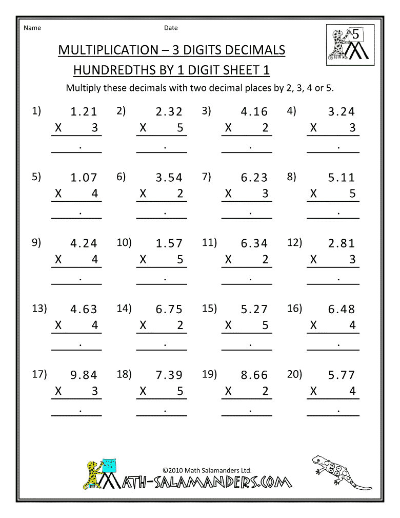 Division Third Grade Math Worksheets For Grade 3