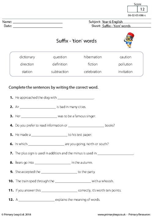 Suffixes Worksheets For Grade 5 Pdf