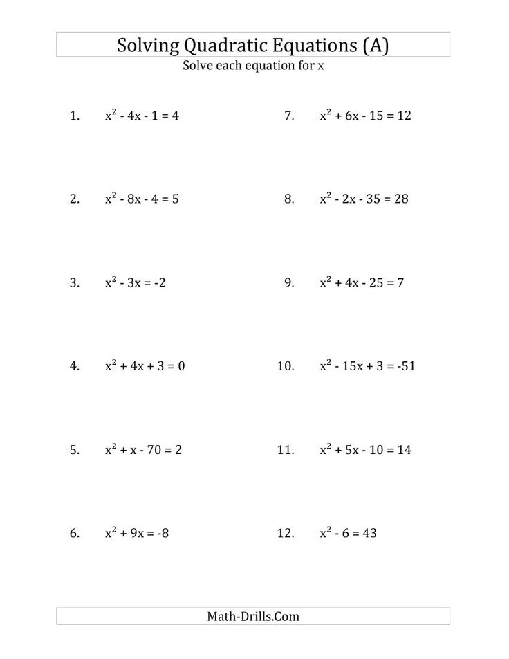 Solving Quadratic Equations By Factoring Worksheet Answers Algebra 2