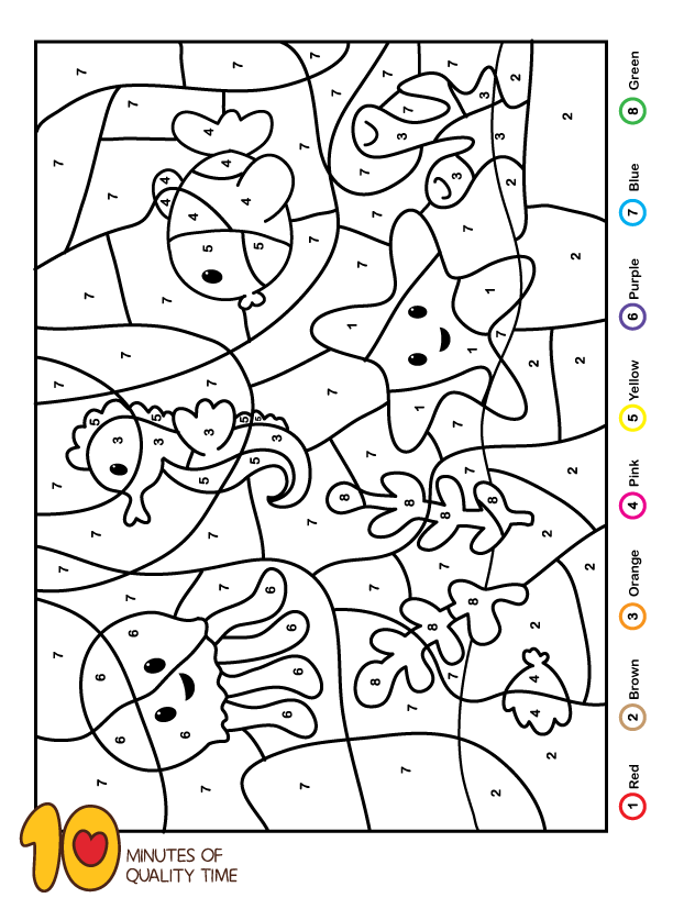 Kids Color By Number Printables