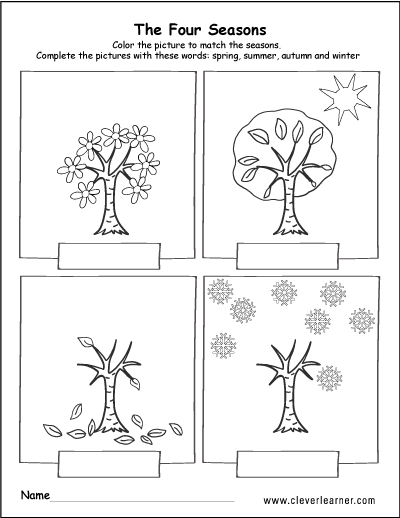 Free Printable Seasons Worksheets For Kindergarten