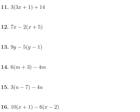 Easy Simplifying Algebraic Expressions Worksheet