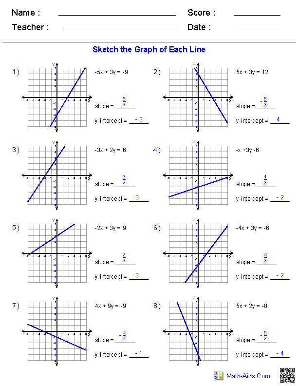 Solving And Graphing Linear Equations Worksheet Pdf