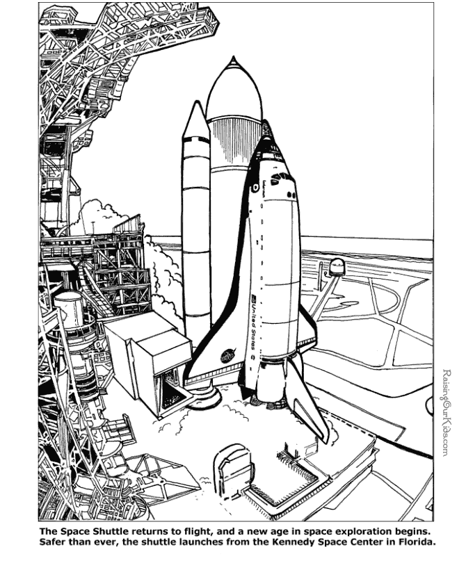 Realistic Spaceship Coloring Page