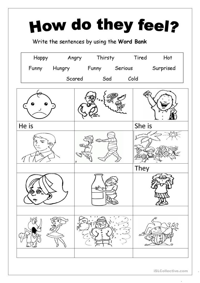 Feelings Worksheet Kindergarten Pdf