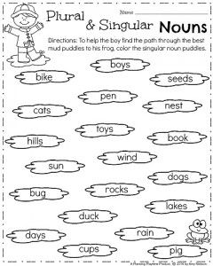 1st Grade Grade 1 Plural Nouns Worksheet