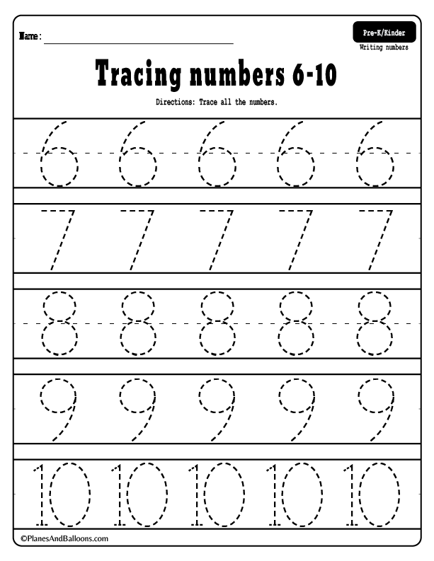 Free Printable Kindergarten Number Writing Worksheets