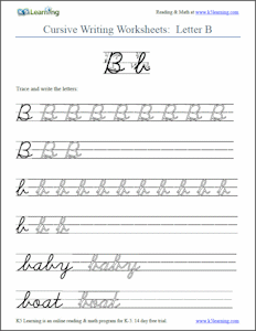 3rd Grade Free Cursive Practice Sheets
