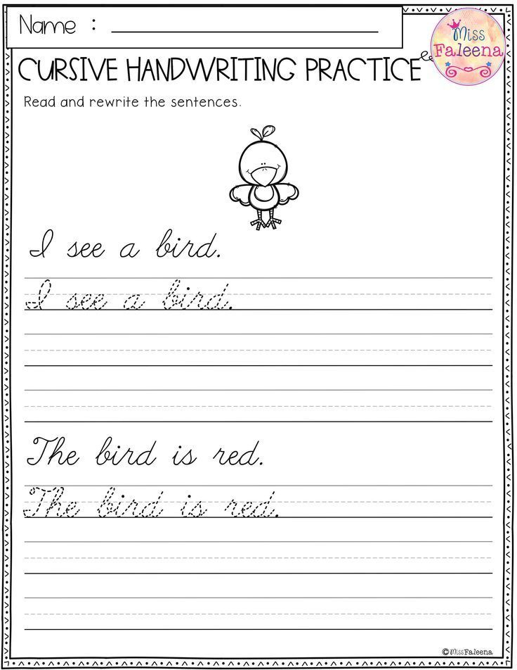 Cursive Handwriting Practice Sheets For Kids