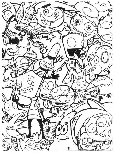 90s Cartoon Characters Coloring Pages