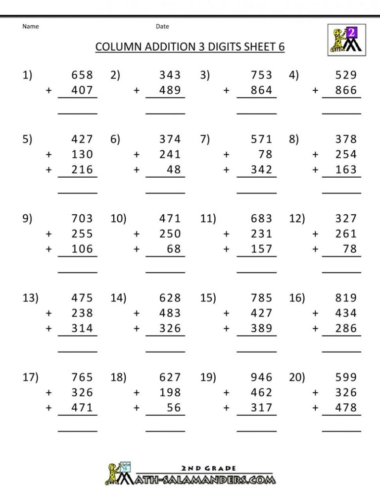 Free Printable Fourth Grade Math Worksheets Grade 4