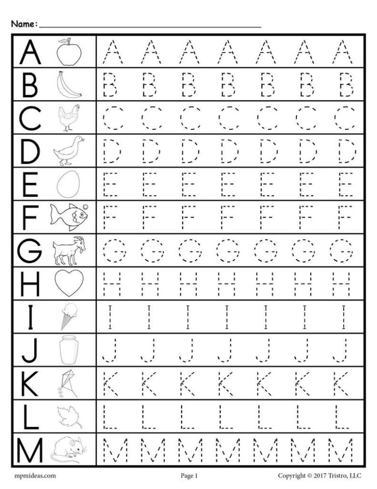 Alphabet Tracing Worksheets Capital And Lowercase