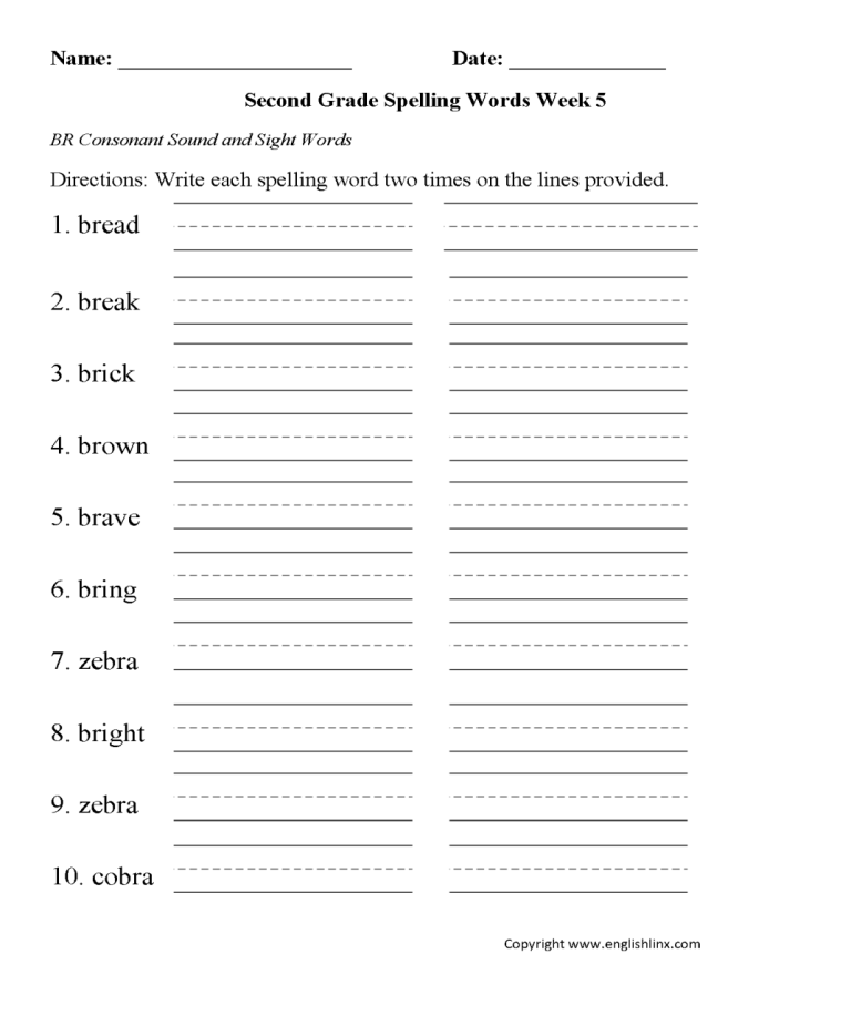 Fifth Grade 5th Grade Worksheets Spelling