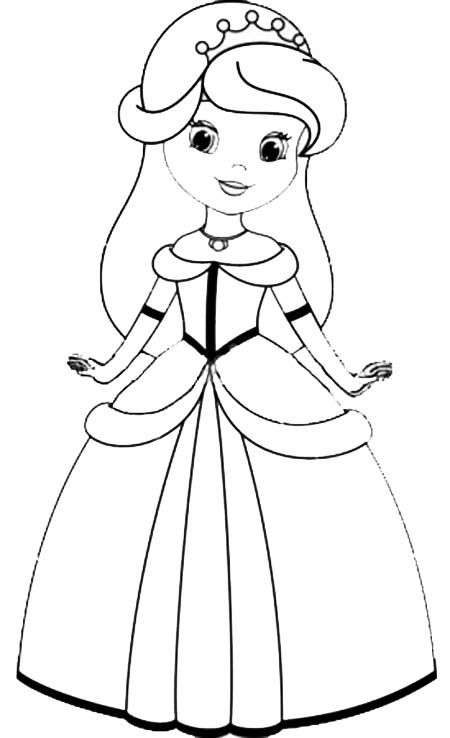 Simple Princess Drawing With Colour