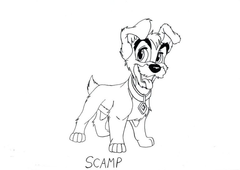 Scamp Lady And The Tramp Coloring Pages