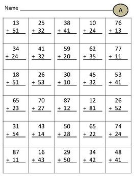Double Digit Addition And Subtraction Without Regrouping Pdf
