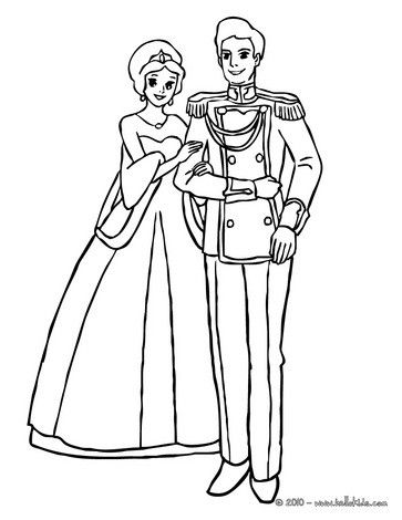 Prince And Princess Drawing With Colour