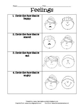 Feelings Worksheets 1st Grade