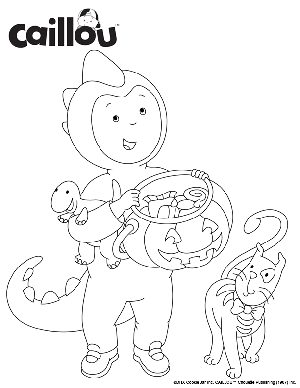 Halloween Caillou Coloring Pages