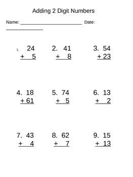 Double Digit Addition Worksheets With Pictures