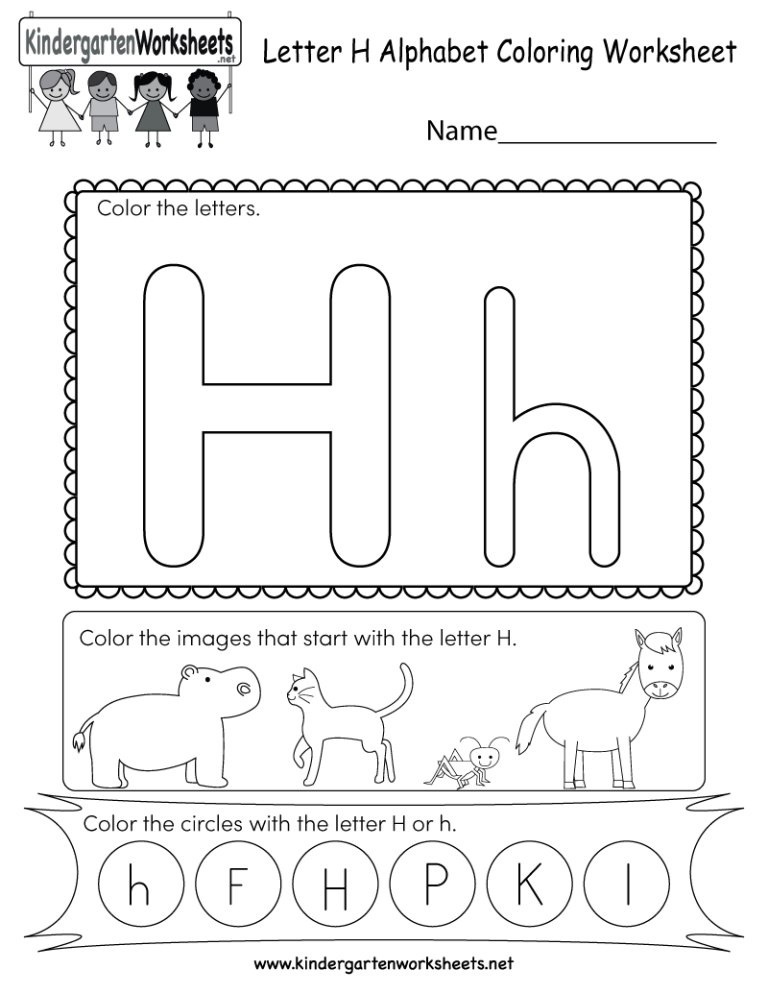 Coloring Letter H Worksheets For Preschool