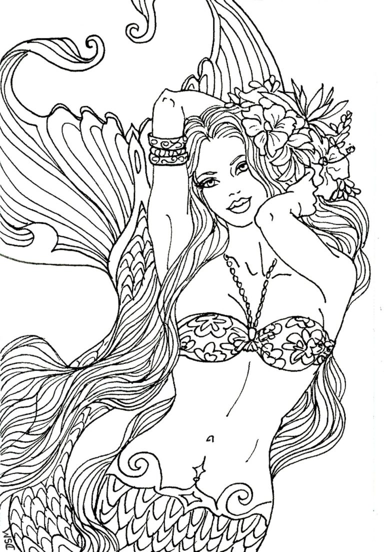 Realistic Coloring Pages Mermaid