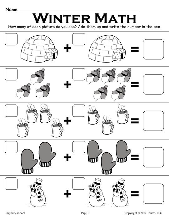Simple Picture Addition Worksheets For Kindergarten