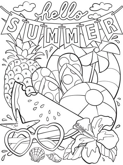 Summer Free Coloring Pages For Girls