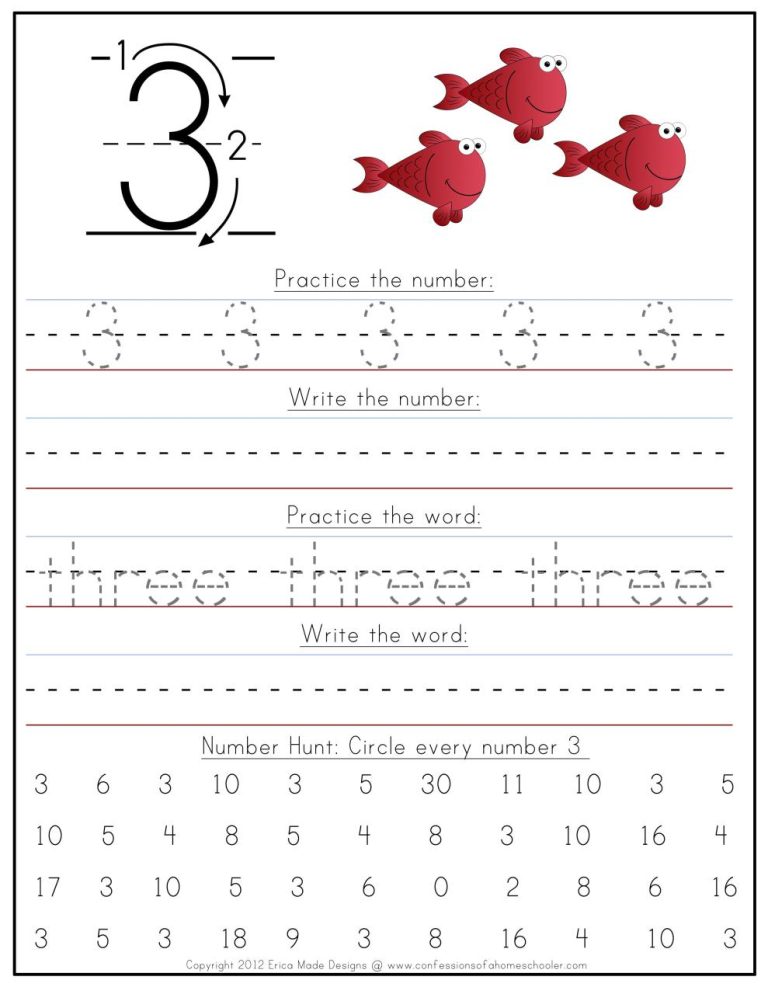 Writing Numbers Writing Kindergarten Printable Worksheets