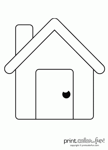 Simple House Colouring Pictures