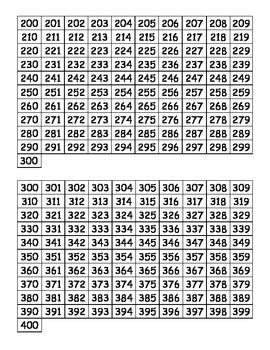 Printable Number Line 1-1000