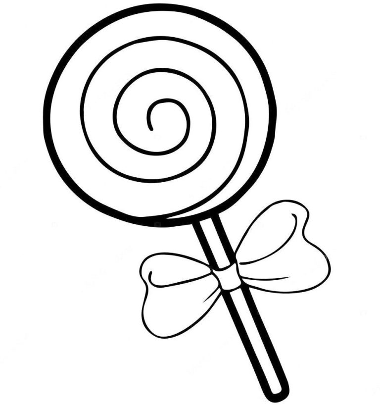Easy Lollipop Coloring Page