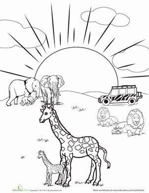 African Safari Coloring Pages