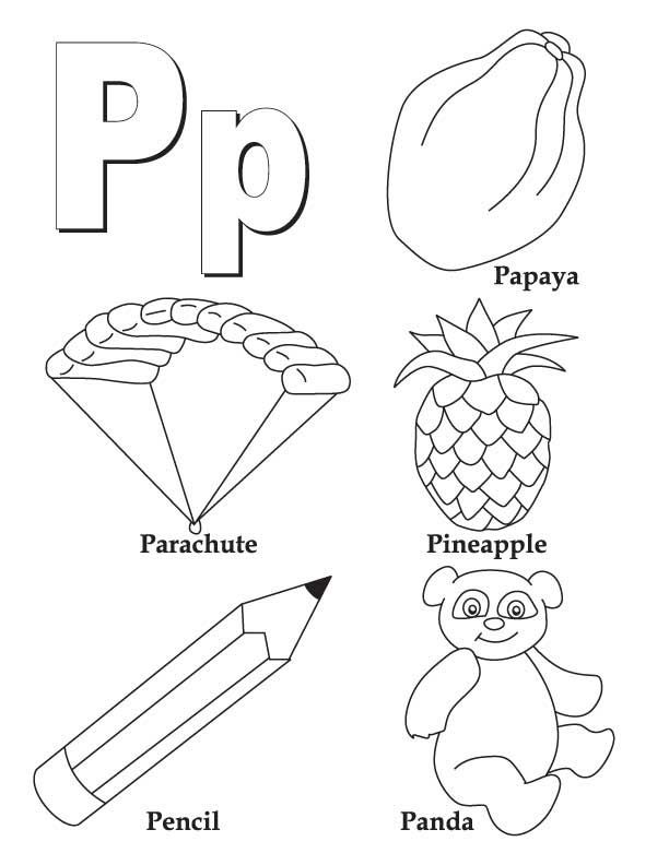 Tracing Letter P Coloring Pages