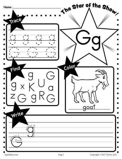 Free Letter G Worksheets Preschool