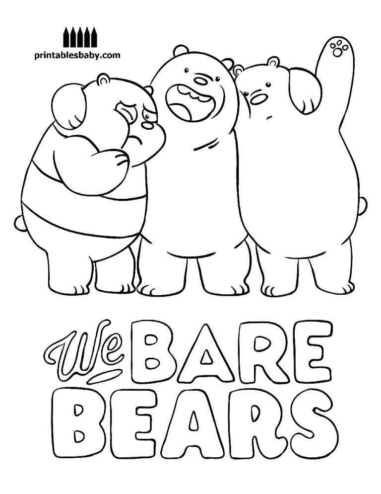 We Bare Bears Coloring Pages Printable