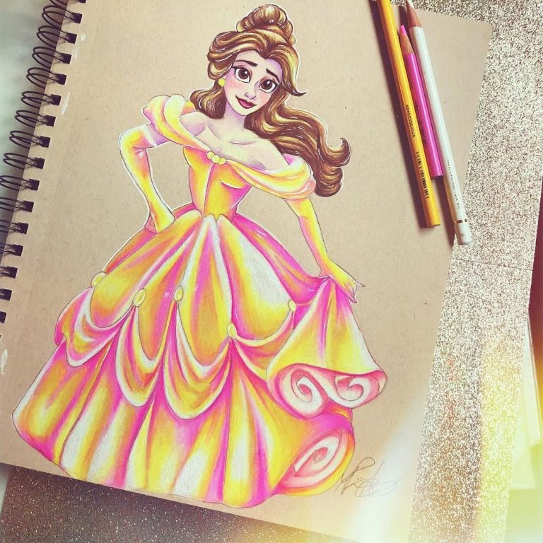 Princess Drawing With Colour Pencil