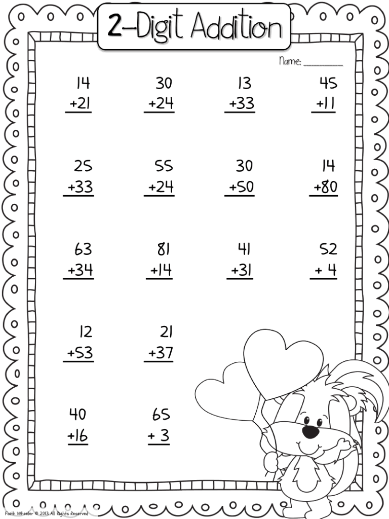 2 Digit Addition With Regrouping Pdf