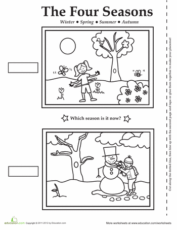 4 Seasons Worksheets For Kindergarten