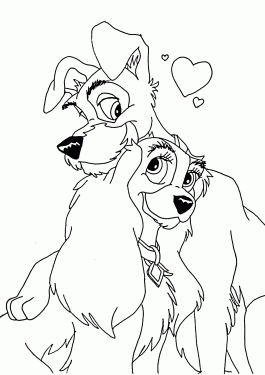 Love Lady And The Tramp Coloring Pages