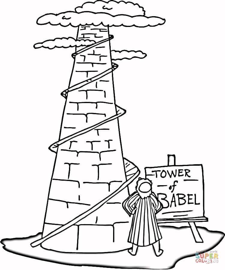 Tower Of Babel Coloring Page Preschool