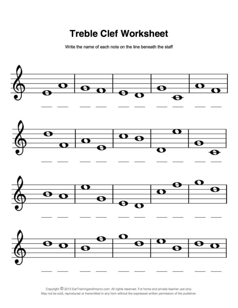 Printable Music Theory Worksheets Pdf
