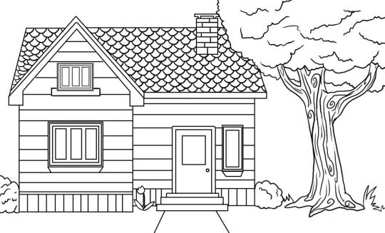 Beautiful House Colouring Pictures