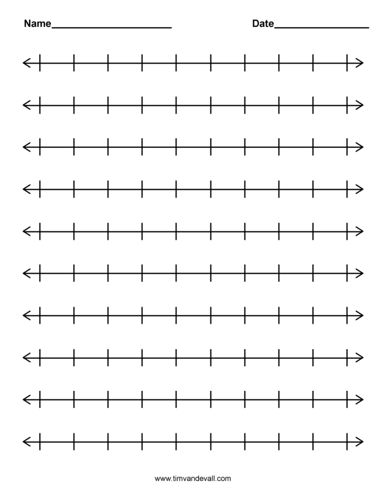 Printable Open Number Line Template